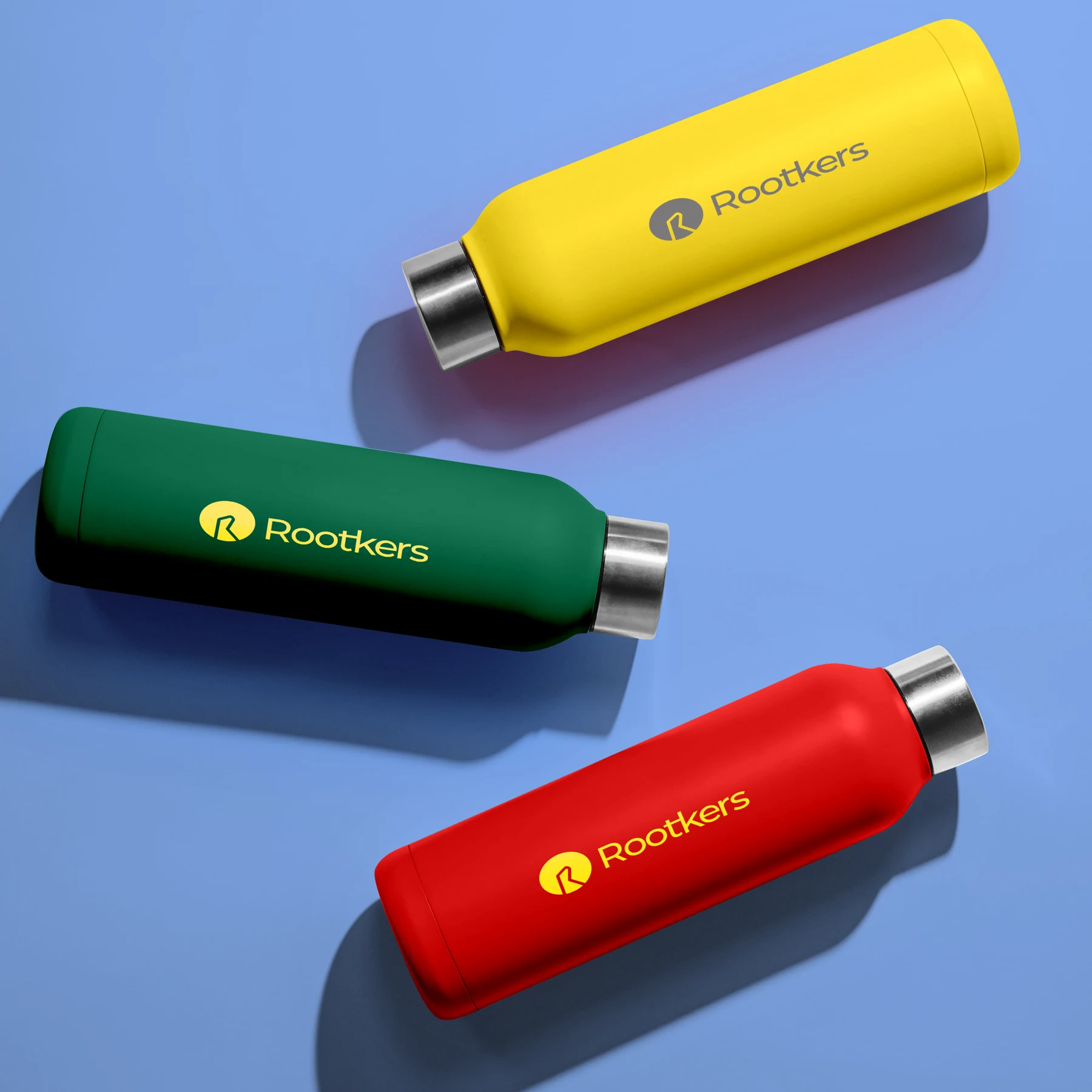 Rootkers identity on yellow, green and red bottles